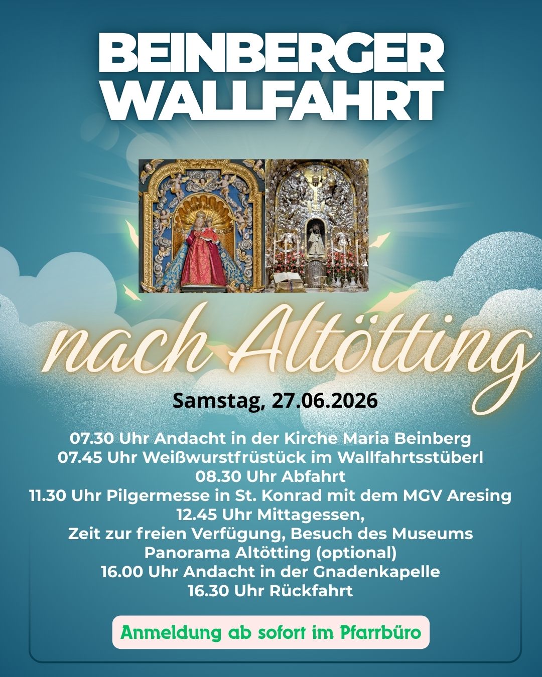 Beinberger Wallfahrt nach Altötting 2026